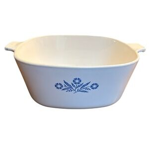 Corning Ware P-2 1/2-B, 2.5 Qt casserole dish Vtg Blue Cornflower No Lid‎
